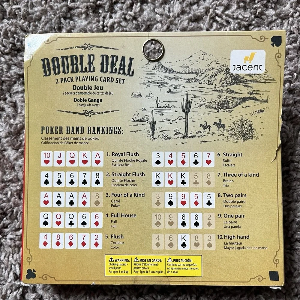 Double Deal Standard Playing Cards 2 Decks Plus 5 Bonus Dice‎